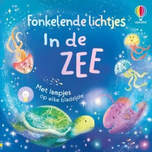 Voorkant van Usborne Fonkelende lichtjes In de zee met schildpad en kwallen